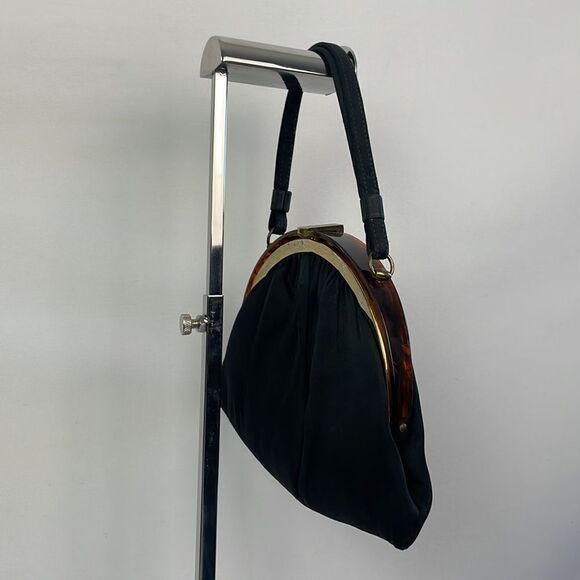 Vintage Black With Tortoise Clasp Bag - Picture 3 of 4
